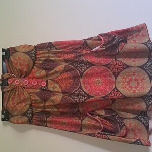 60s style Bohemian hippie style around the neck double pocketed Pink button 💓